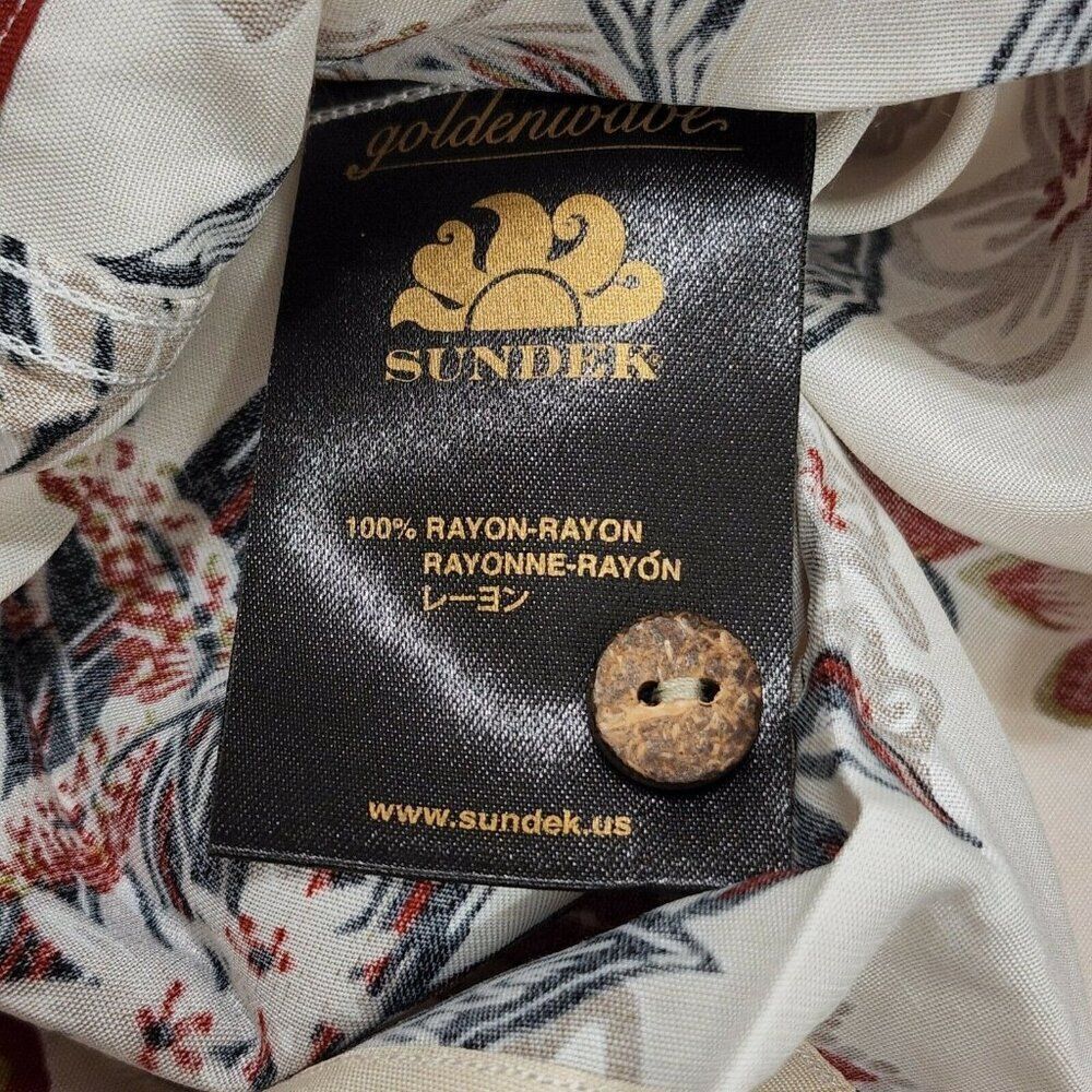 SUNDEK Men's Goldenwave Short Sleeve Shirt Casual Floral Hawaiian Print XL read - Picture 6 of 8